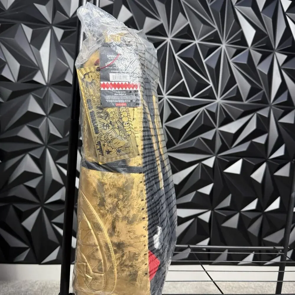 Spray Ground Gold Weathered Backpack